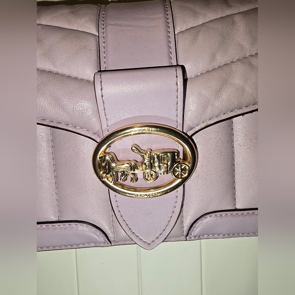 Coach Georgie Quilted Crossbody Bag Lavender Grey - Picture 5 of 15